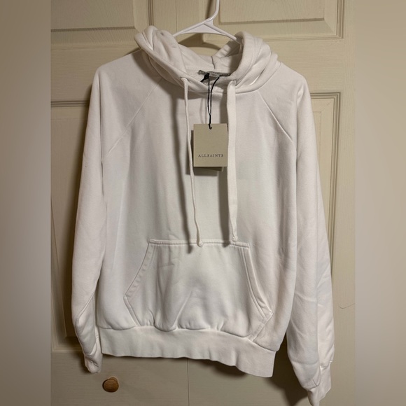 All Saints Tops - All Saints women’s small white Hoodie with silver sequins NWT